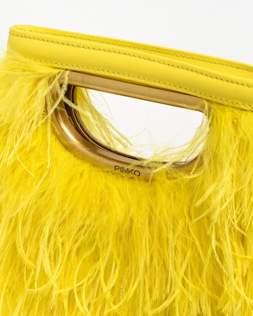 Pinko Pochette con Piume Giallo  102772 A1KI H17Q