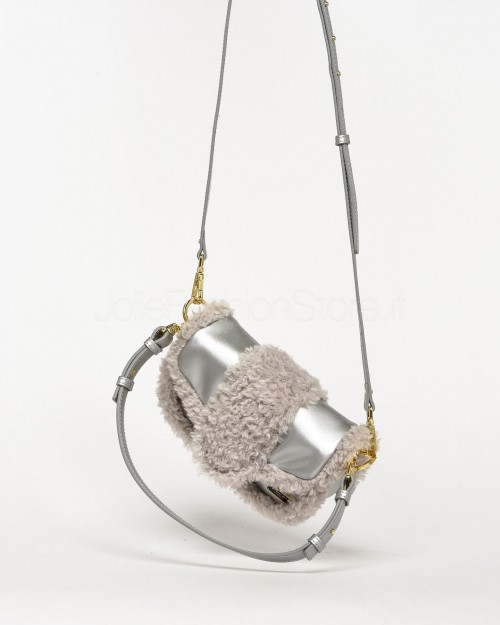 My Best Bag Mini Yaya Fur Silver Bag  MYB 8114 SILVER