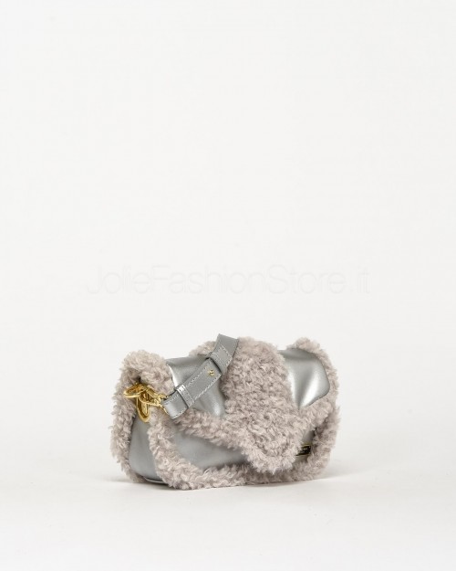 My Best Bag Mini Yaya Fur Silver Bag  MYB 8114 SILVER