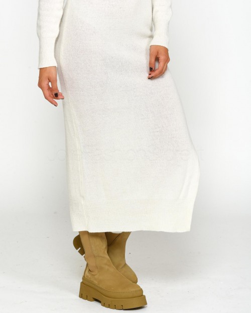 Solo Tre Cream Knit Long Dress  M3S0126 SU 02S