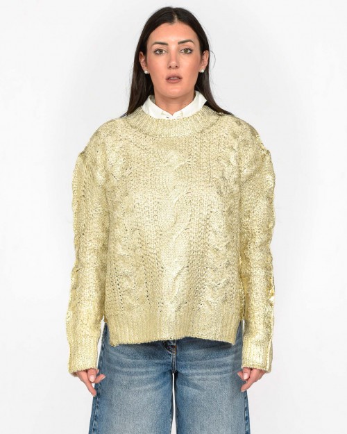 Akep PULL CON PLACCATURA GOLD ORO  MGKD07039 V4