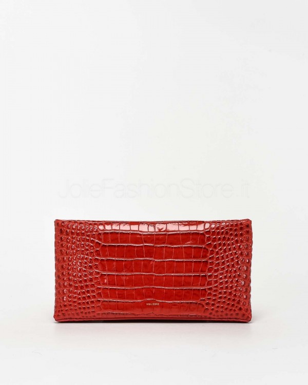 Mouliebre Pochette Calfskin Crocodile Print Ruby  CARLOTTA RUBINO