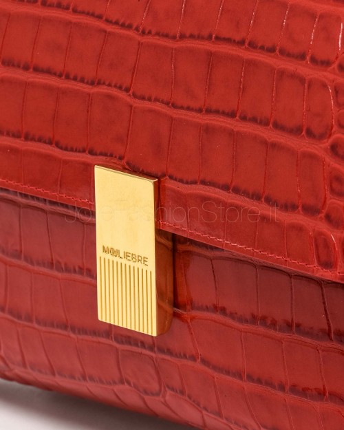 Mouliebre Crocodile Print Calfskin Bag Ruby  MARTINA RUBINO