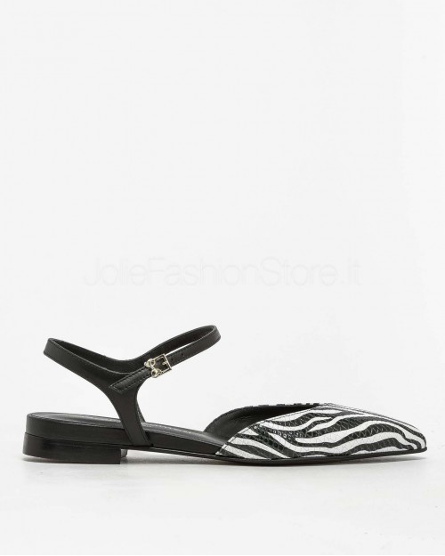 Sergio Levantesi Ballerina Aperta Zebrata  FELIX ZEBRA BIANCO NERO