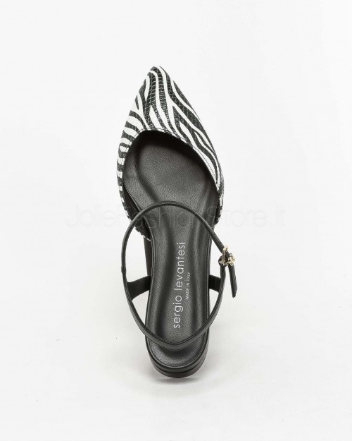 Sergio Levantesi Ballerina Aperta Zebrata  FELIX ZEBRA BIANCO NERO