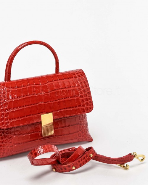 Mouliebre Crocodile Print Calfskin Bag Ruby  MARTINA RUBINO