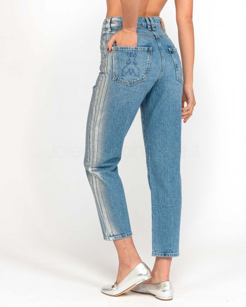 Patrizia Pepe PANTALONI/TROUSERS Shiny silver Coated  8P0694 D095 S709