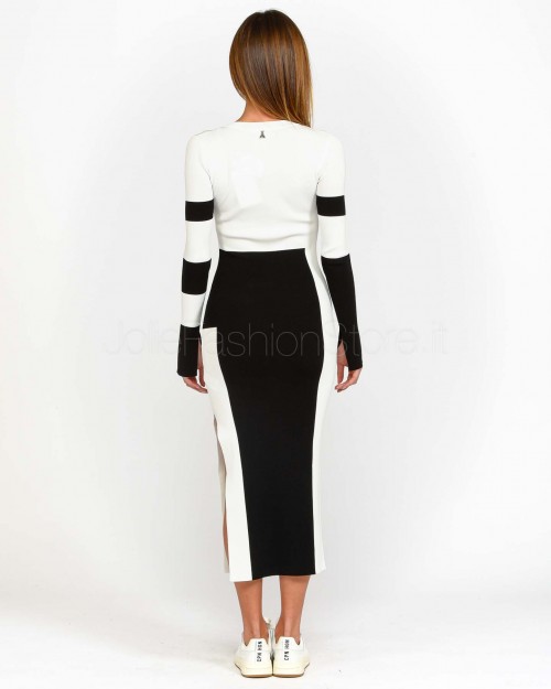 Patrizia Pepe Abito Lounguette Bianco/Nero  8A1433 K240 X2S5