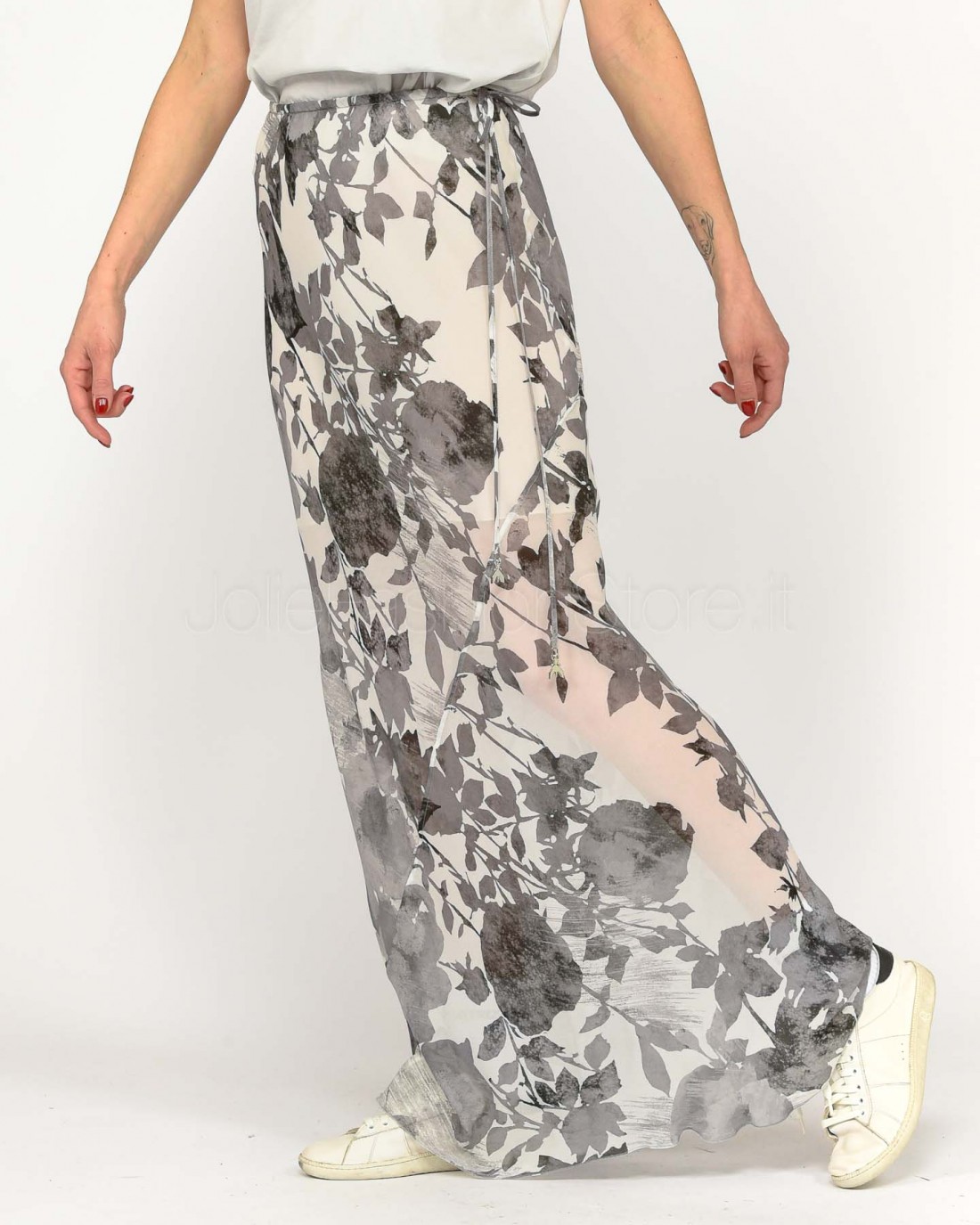 Patrizia Pepe GONNA/SKIRT Gray Shadow Flowers  8G0434 A528 FF31