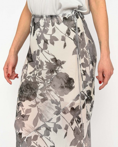 Patrizia Pepe GONNA/SKIRT Gray Shadow Flowers  8G0434 A528 FF31