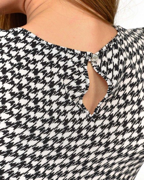 Patrizia Pepe Abito Mini Pied et Poule Black & White  8A1464 A033 FF37