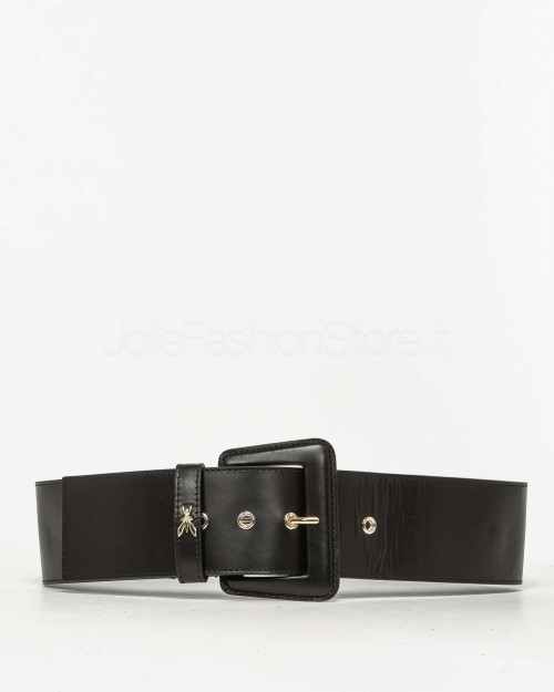 Patrizia Pepe High Waist Ledergürtel Schwarz/Hellgold