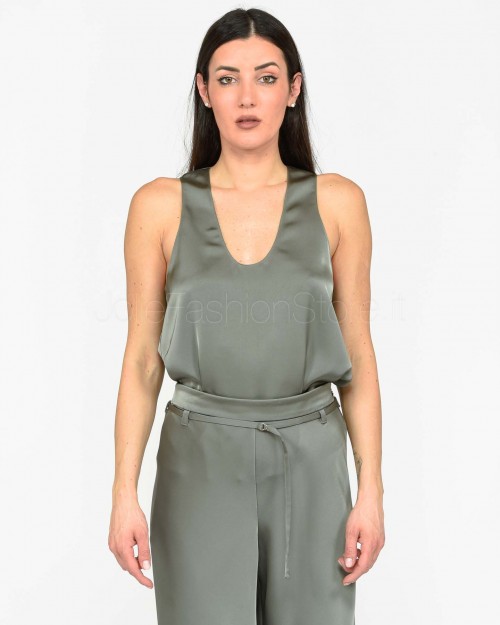 Patrizia Pepe Top in Raso Lucido Urban Gray  8C0725 A459 S701