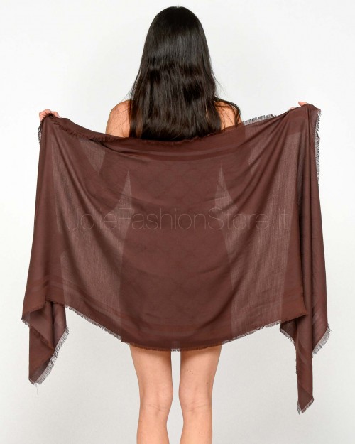 Elisabetta Franchi Pashmina con Rombi Jacquard Cacao  SC04F51E2 644