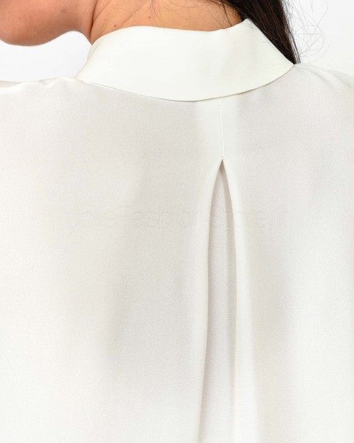Elisabetta Franchi Camicia in Georgette con Bande Lettering Bianco  CA05451E2 360