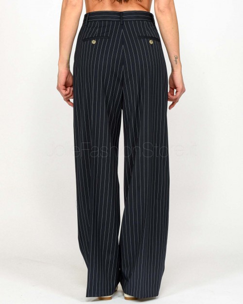 Solo Tre Pants at Palazzo Pinstripe Blue  M1D0049 DF NAVY