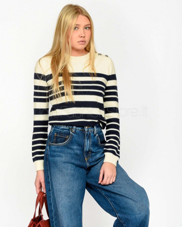 Patrizia Pepe SWEATER/KNIT Vanilla/Navy  8K0276 K249 J4E8