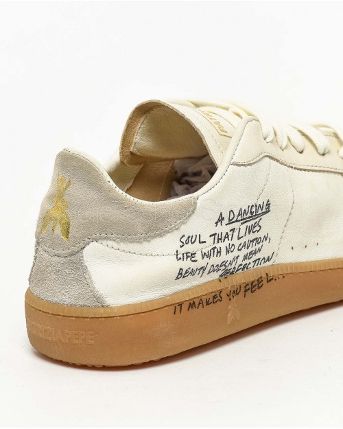 通販 送料無料  Pepe Patrizia SKIN White Lettering con Nappa in Sneakers ノート・メモ帳