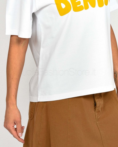 Icon Denim T-shirt Bianco Logo Giallo  SAMMY J806 WHITE