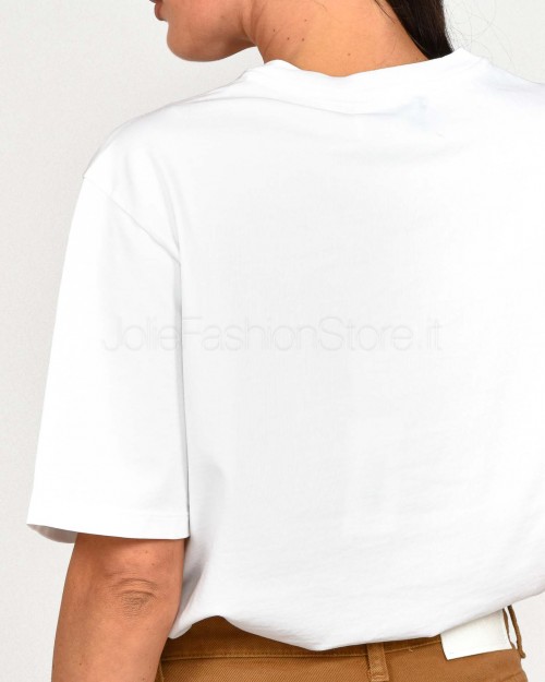 Icon Denim T-shirt Bianco Logo Giallo  SAMMY J806 WHITE