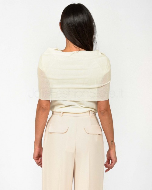 Meimeij Maglia Collo a Scialle Latte  M5PZ16 111