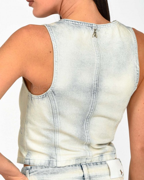 Patrizia Pepe VEST Bleached Blue  2C1608 D105 CA63