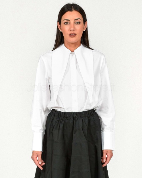 Meimeij Camicia Maxi Collo a Punta Off White  M5PA10 791