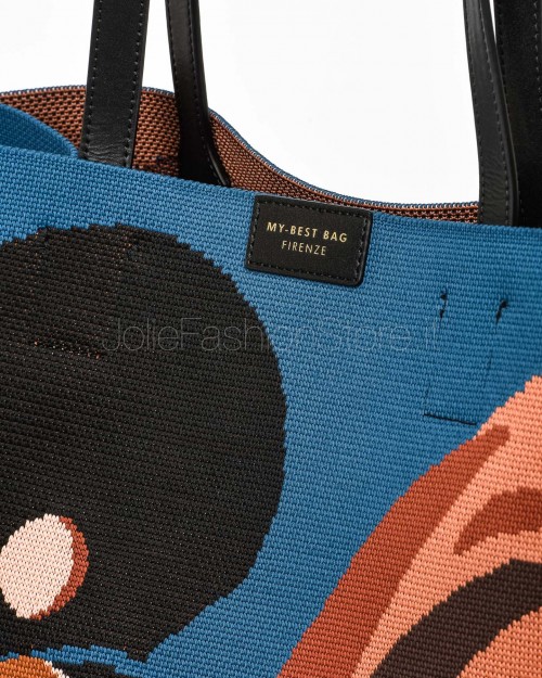 My Best Bag Borsa in Tessuto e Pelle in Fantasia Savannah Wind  MYB-259149-SS SAVANNAH WIND