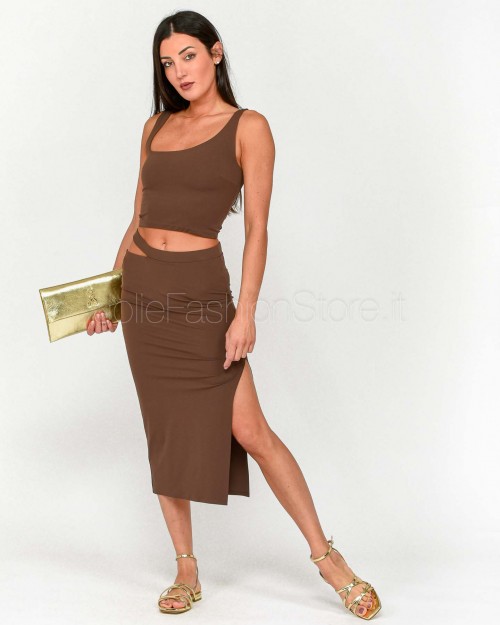 Patrizia Pepe T-SHIRT Sensual Brown  2M4434 J129 B825