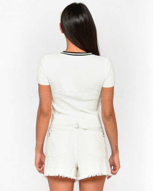 Patrizia Pepe Top Con Bordi a Contrasto Bianco/Nero  2K0315 K253 X1Z0