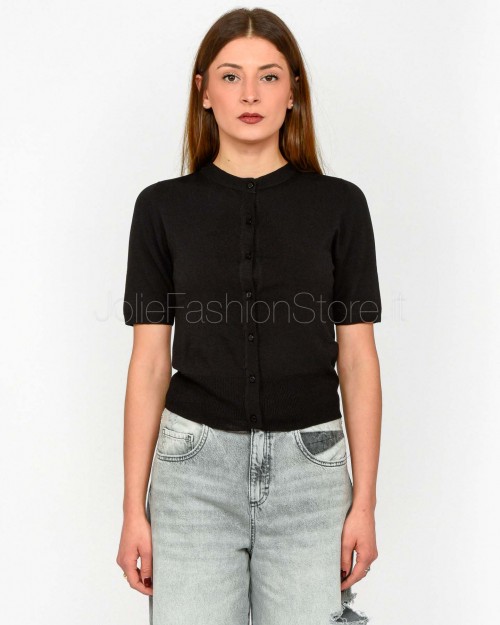 Solo Tre Cardigan Manica Corta Nero  M3D0061 A 99
