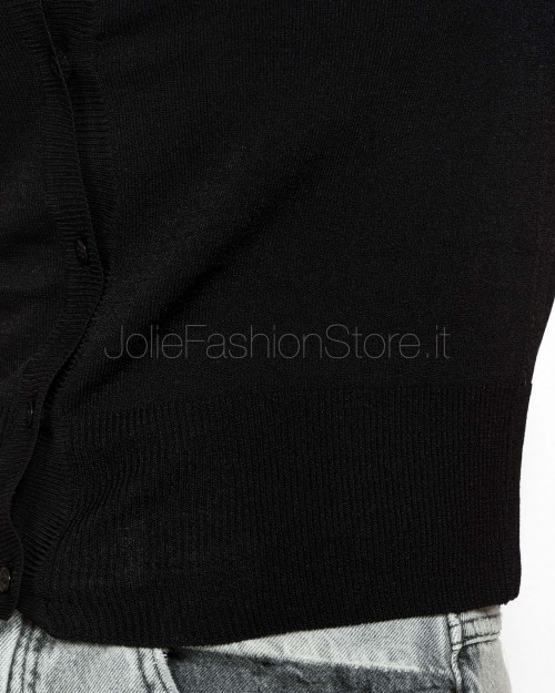 Solo Tre Cardigan Manica Corta Nero  M3D0061 A 99