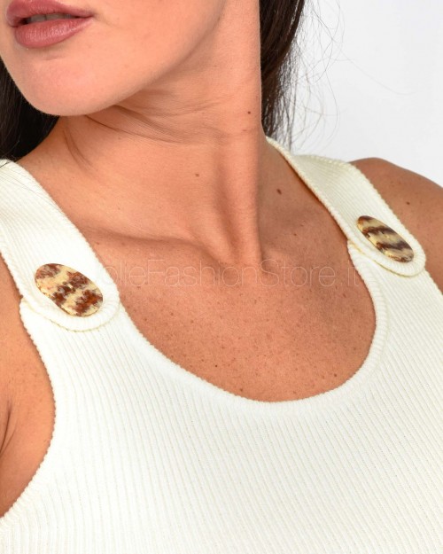 Not Shy Canotta 2 Bottoni Beige  4603124