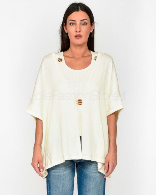 Not Shy Cardigan 1 Bottone Beige  4603122 BLANC PUR