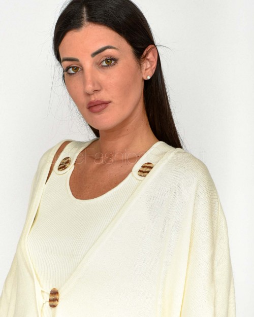 Not Shy Cardigan 1 Bottone Beige  4603122 BLANC PUR