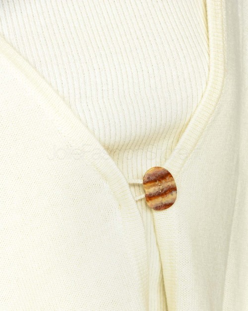 Not Shy Cardigan 1 Bottone Beige  4603122 BLANC PUR