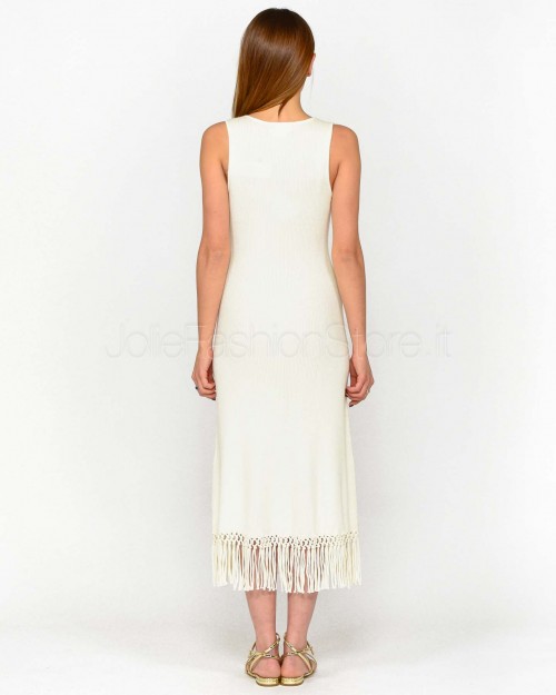Not Shy Abito 2 Bottoni con Frange Bianco  4603123 BLANC PUR