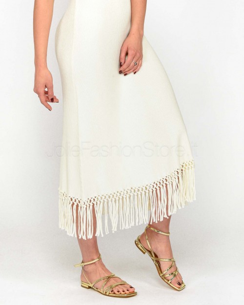 Not Shy Abito 2 Bottoni con Frange Bianco  4603123 BLANC PUR