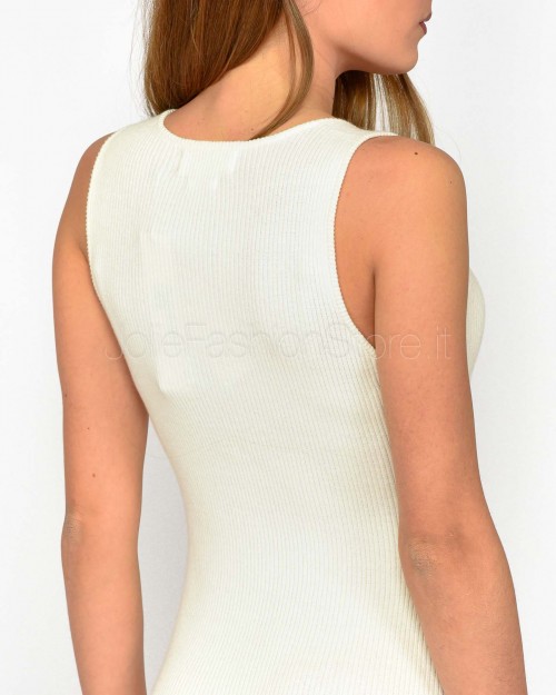 Not Shy Abito 2 Bottoni con Frange Bianco  4603123 BLANC PUR