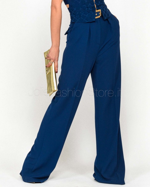 Elisabetta Franchi Pantalone Con Cintura Oltremare  PA09552E2 DC8