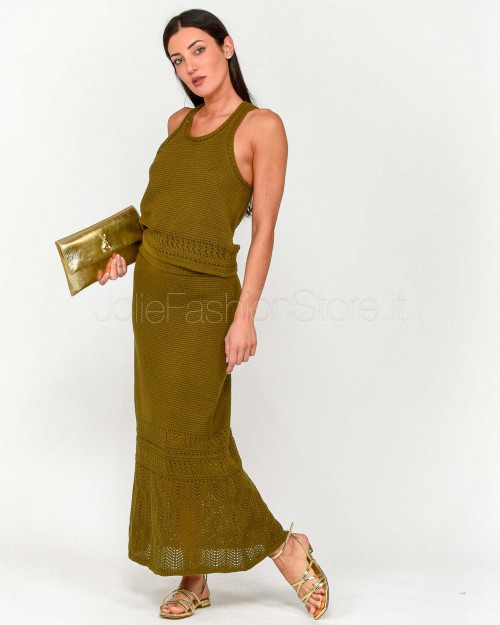 Not Shy Gonna Longuette Verde Militare  4608367 MILITARY