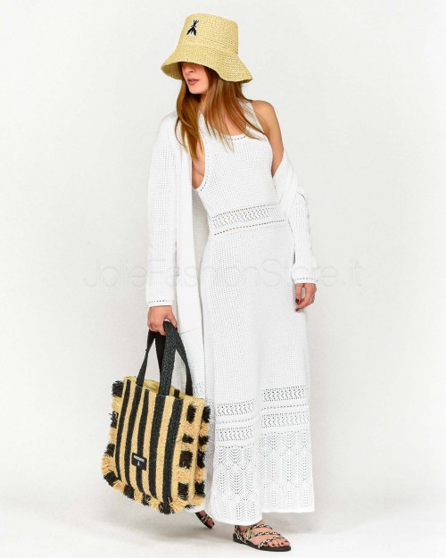 Not Shy Abito Lungo Lavorato Bianco  4608365 BLANC PUR
