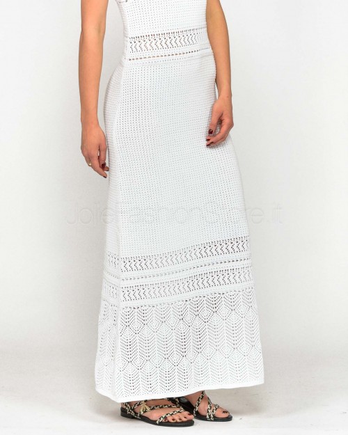 Not Shy Abito Lungo Lavorato Bianco  4608365 BLANC PUR