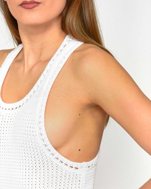 Not Shy Abito Lungo Lavorato Bianco  4608365 BLANC PUR