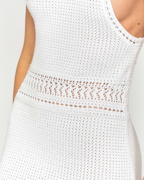 Not Shy Abito Lungo Lavorato Bianco  4608365 BLANC PUR