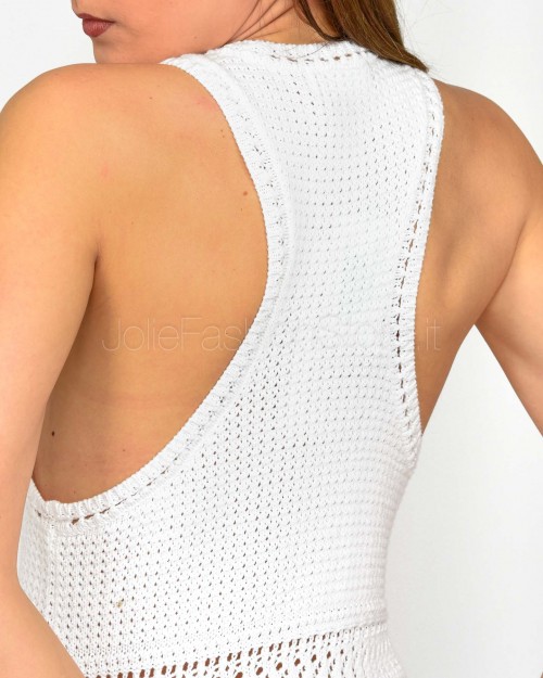 Not Shy Abito Lungo Lavorato Bianco  4608365 BLANC PUR