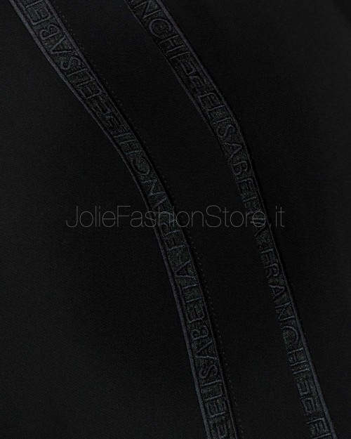 Elisabetta Franchi Camicia in Georgette con Bande Lettering Nero  CA05451E2 110