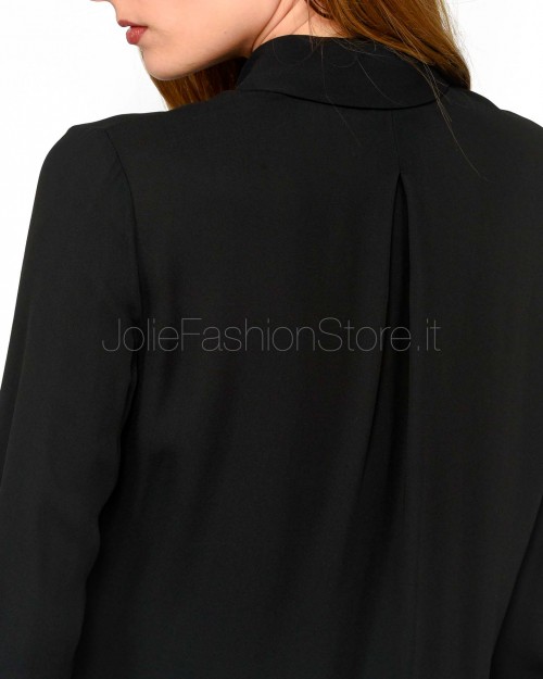 Elisabetta Franchi Camicia in Georgette con Bande Lettering Nero  CA05451E2 110