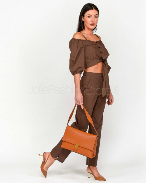 Patrizia Pepe Top Camicia Sensual Brown  2C1606 A570 B825