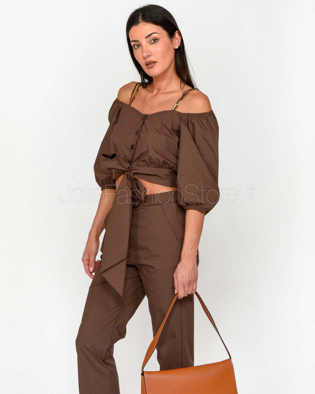 Patrizia Pepe Top Camicia Sensual Brown  2C1606 A570 B825